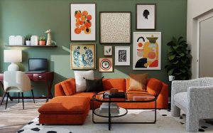 эклектика в интерьера, отделка стен